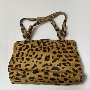 Prada Leopard-Print Shoulder Bag - Tan & Dark Brown